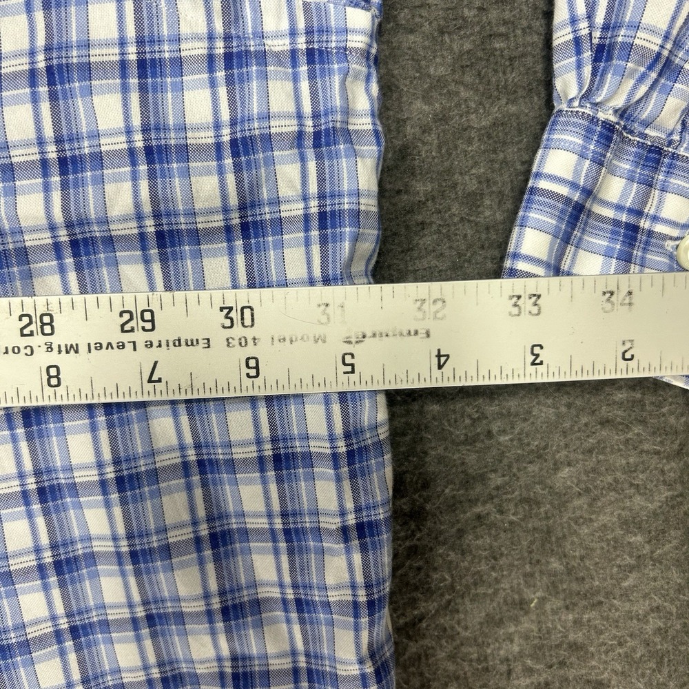 Polo Ralph Lauren Shirt Mens 3XB white blue plaid Oxford preppy long sleeve - Picture 11 of 11